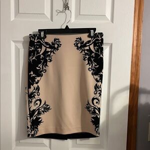 The Limited Black and Blush Floral Pencil Skirt